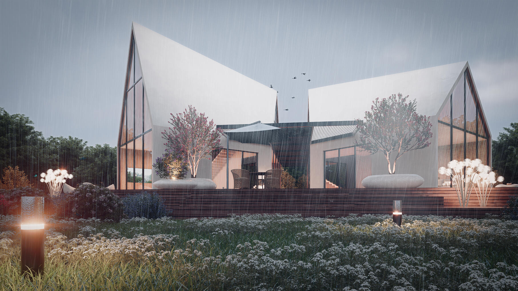 湖边别墅(雨天)